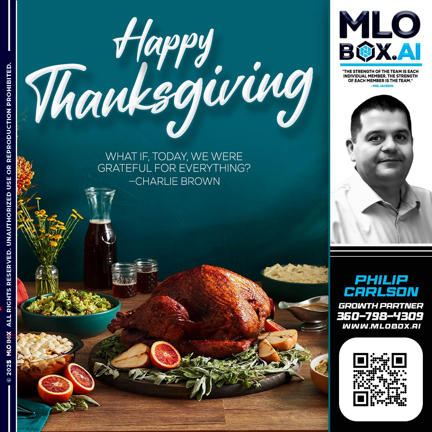 HAPPY THANKSGIVING - Philip Carlson -Branch Manager