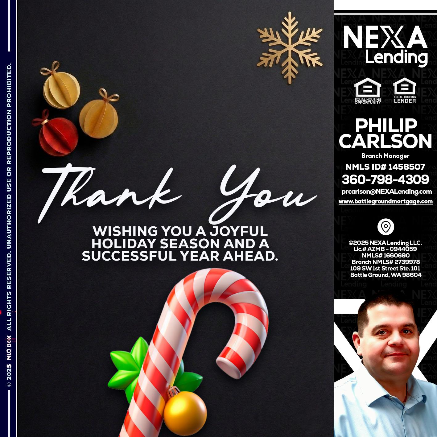 THANK YOU - Philip Carlson -Branch Manager