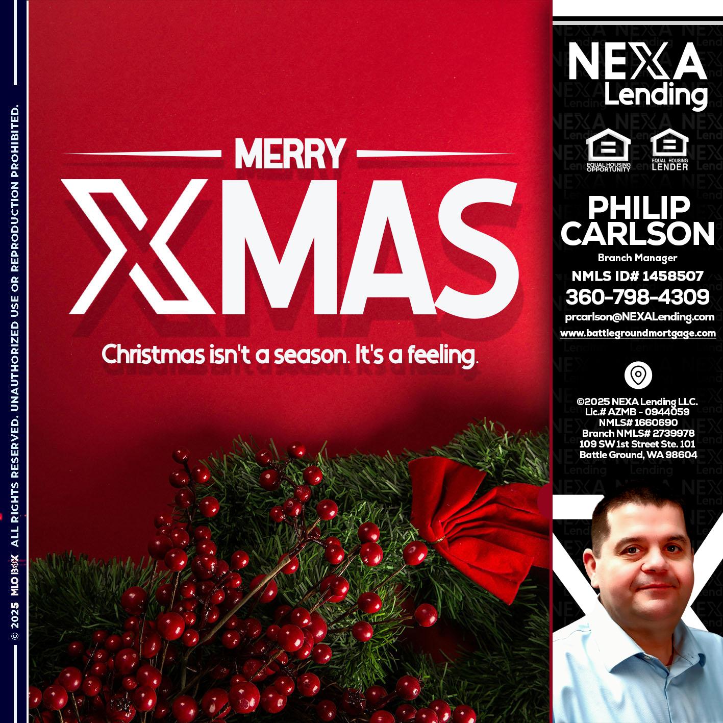 merry xmas - Philip Carlson -Branch Manager