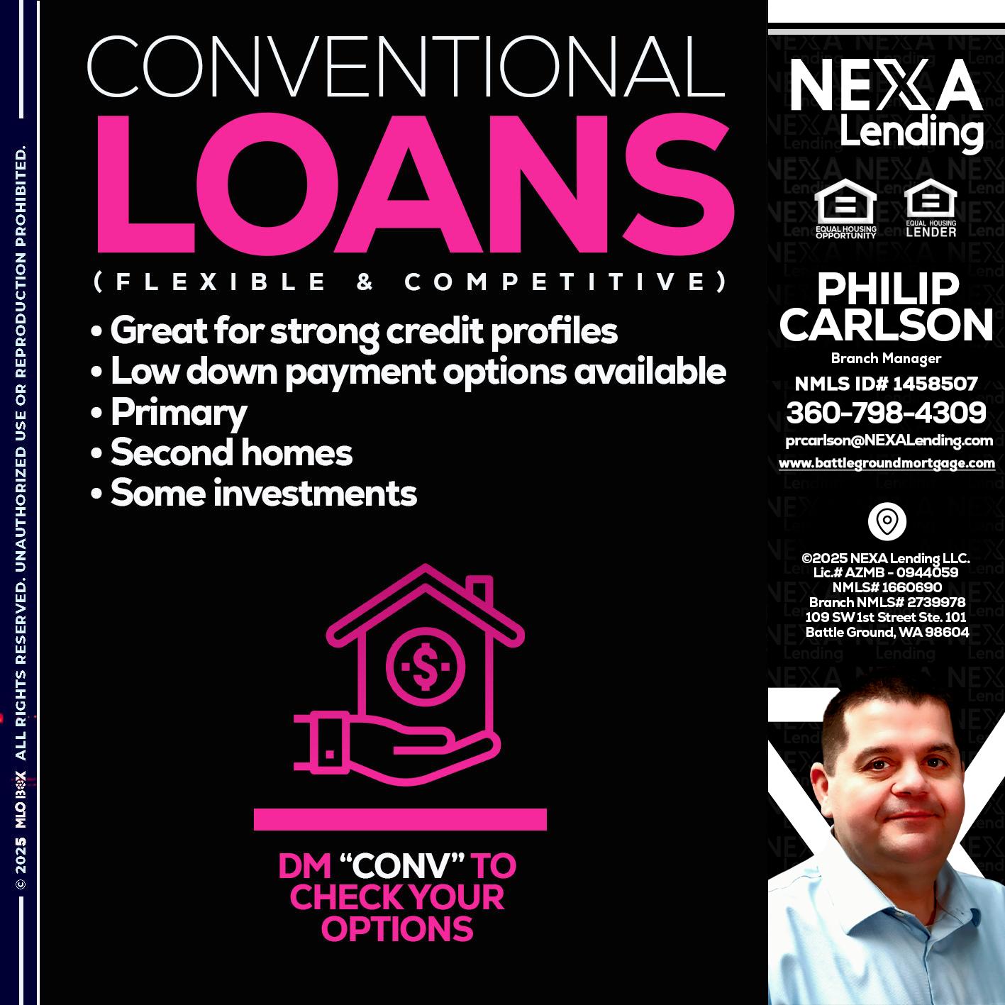 CONVENTIONAL LOANS - Philip Carlson -Branch Manager