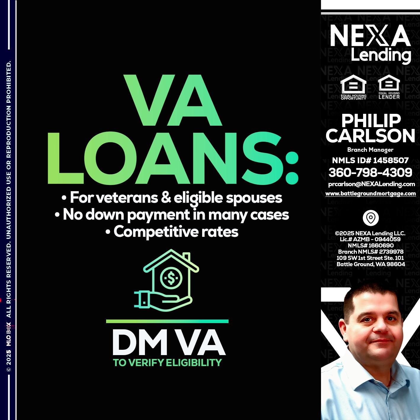 VA LOANS - Philip Carlson -Branch Manager