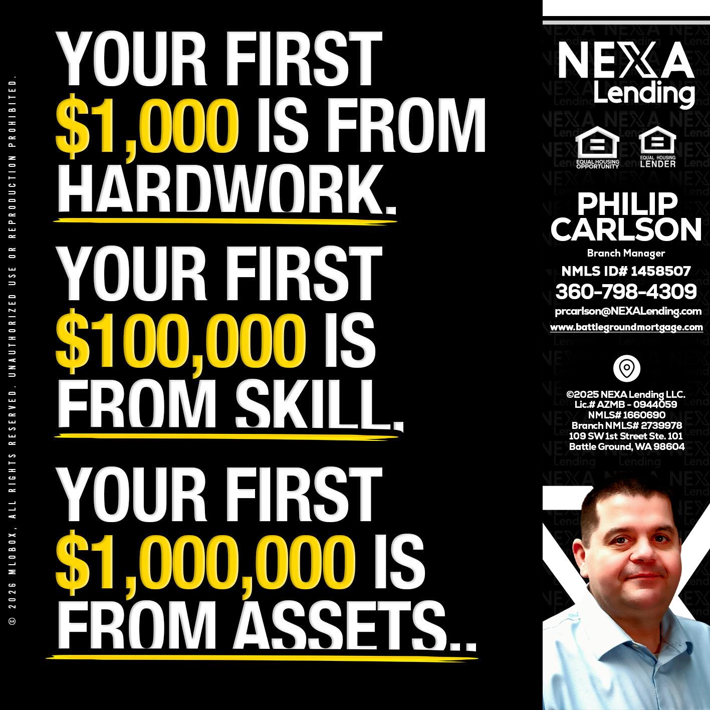 YOUR FIRST $1000 - Philip Carlson -Branch Manager