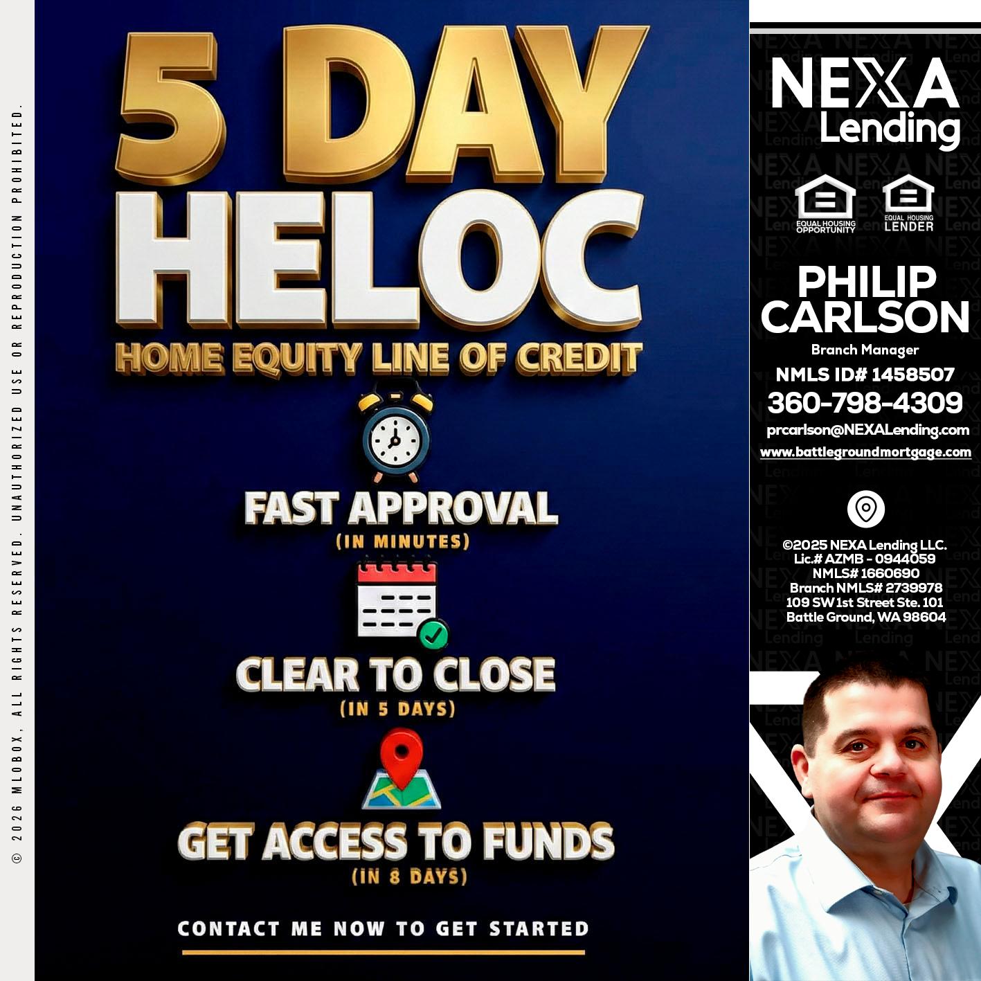 5 day hello - Philip Carlson -Branch Manager