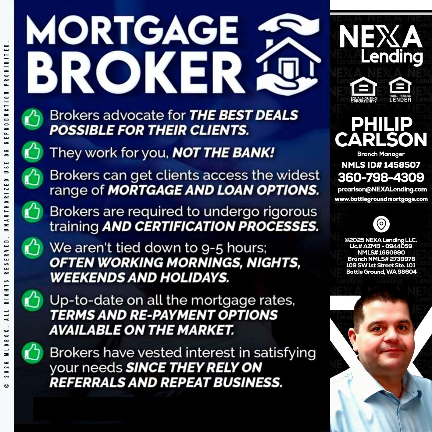 MORTGAGE BROKER - Philip Carlson -Branch Manager