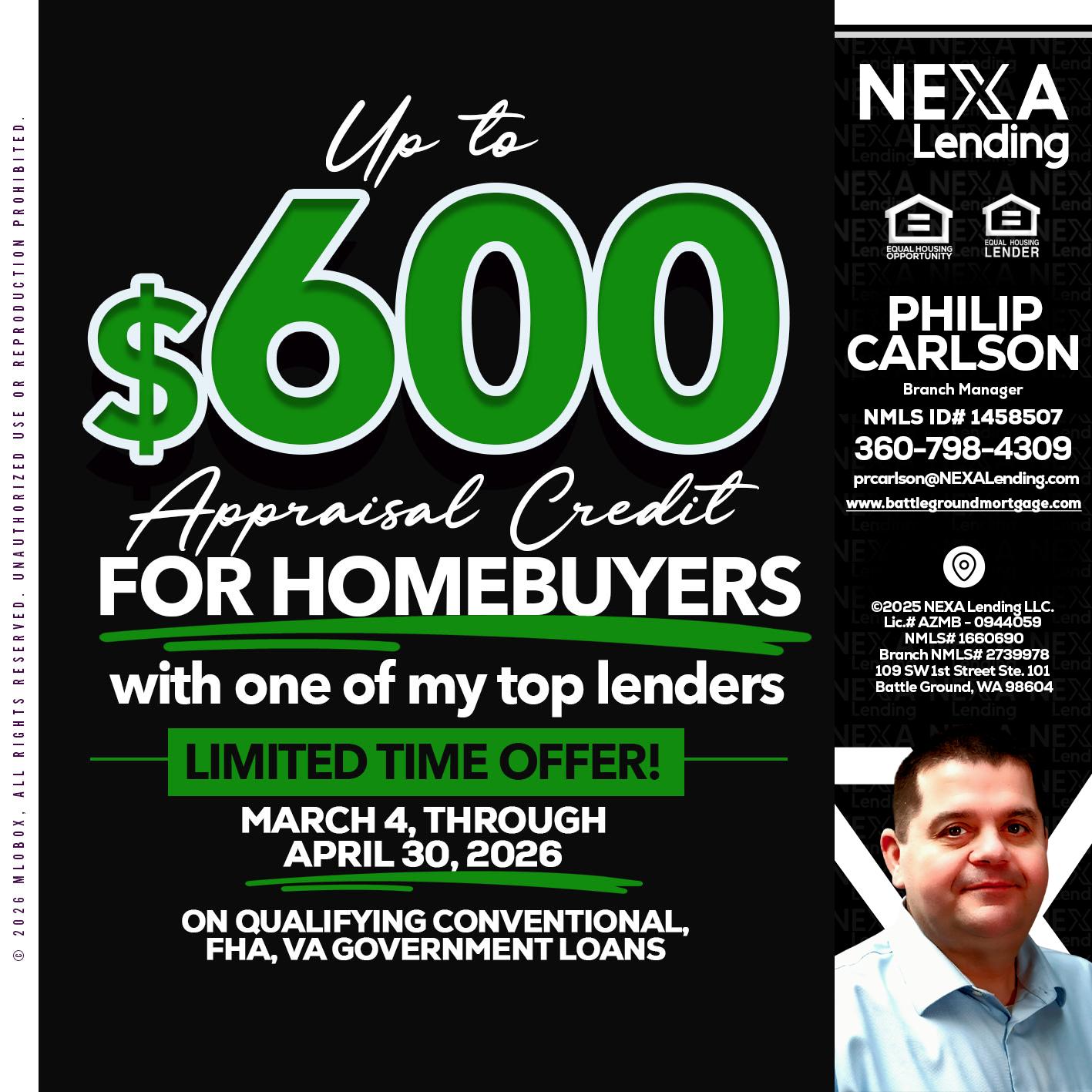 UP TO 600 - Philip Carlson -Branch Manager