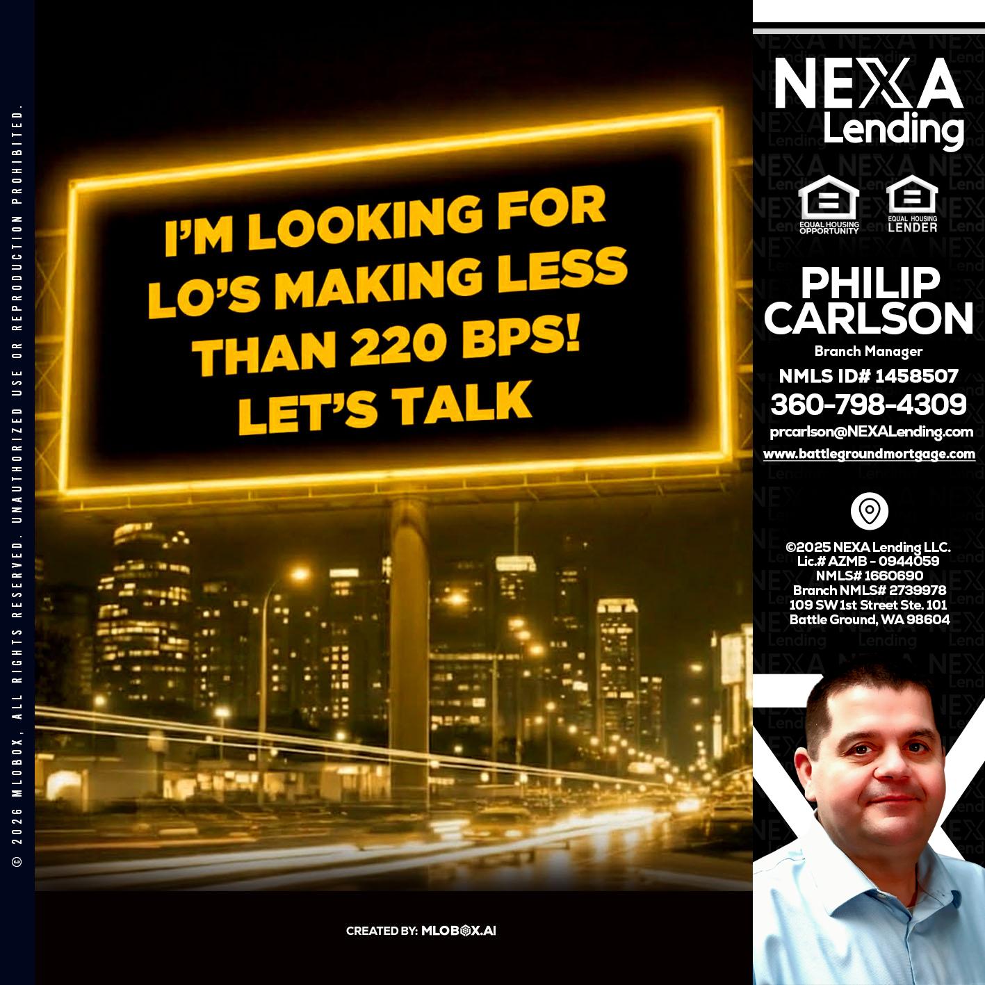 Looking for MLOs - Philip Carlson -Branch Manager