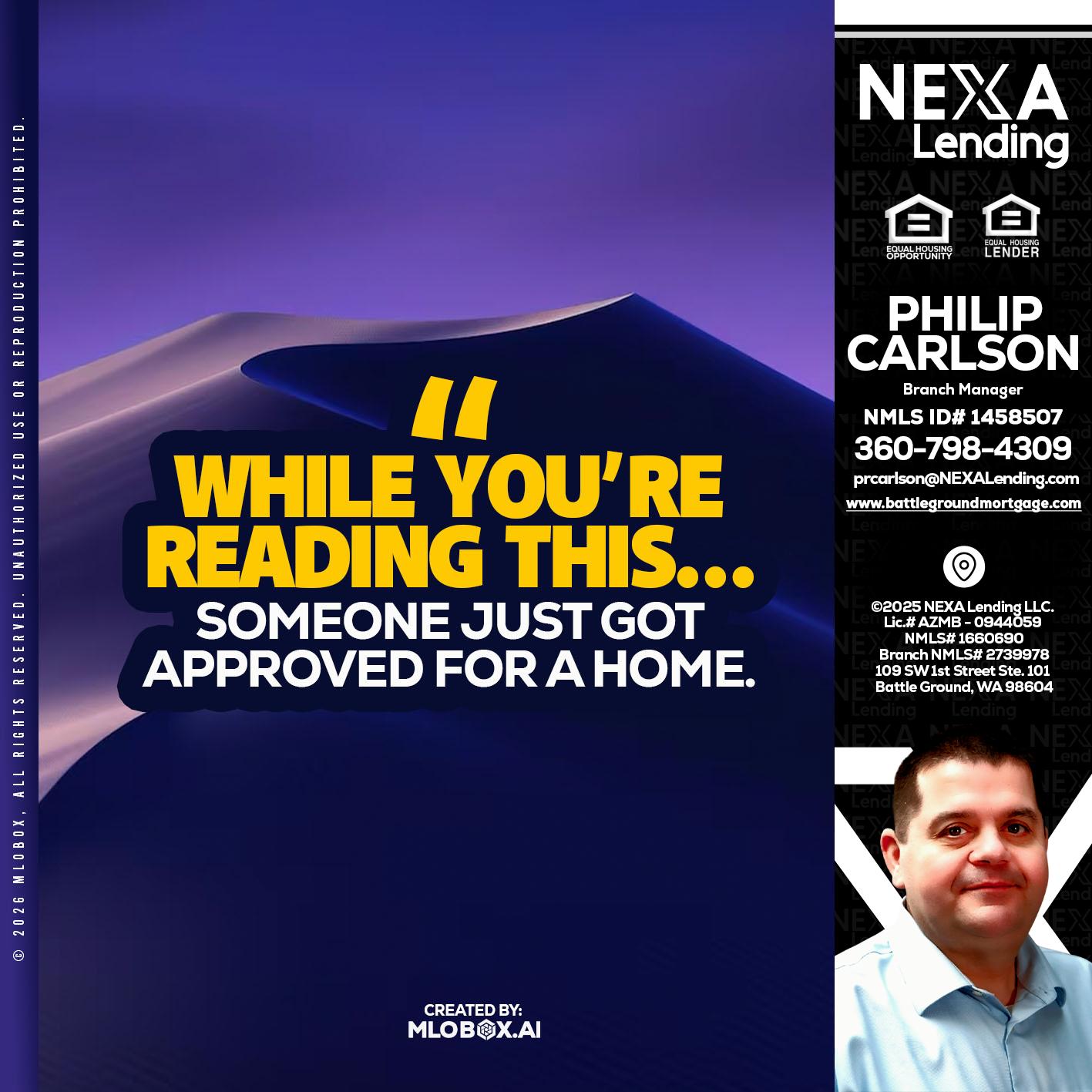 WHILE YOU - Philip Carlson -Branch Manager