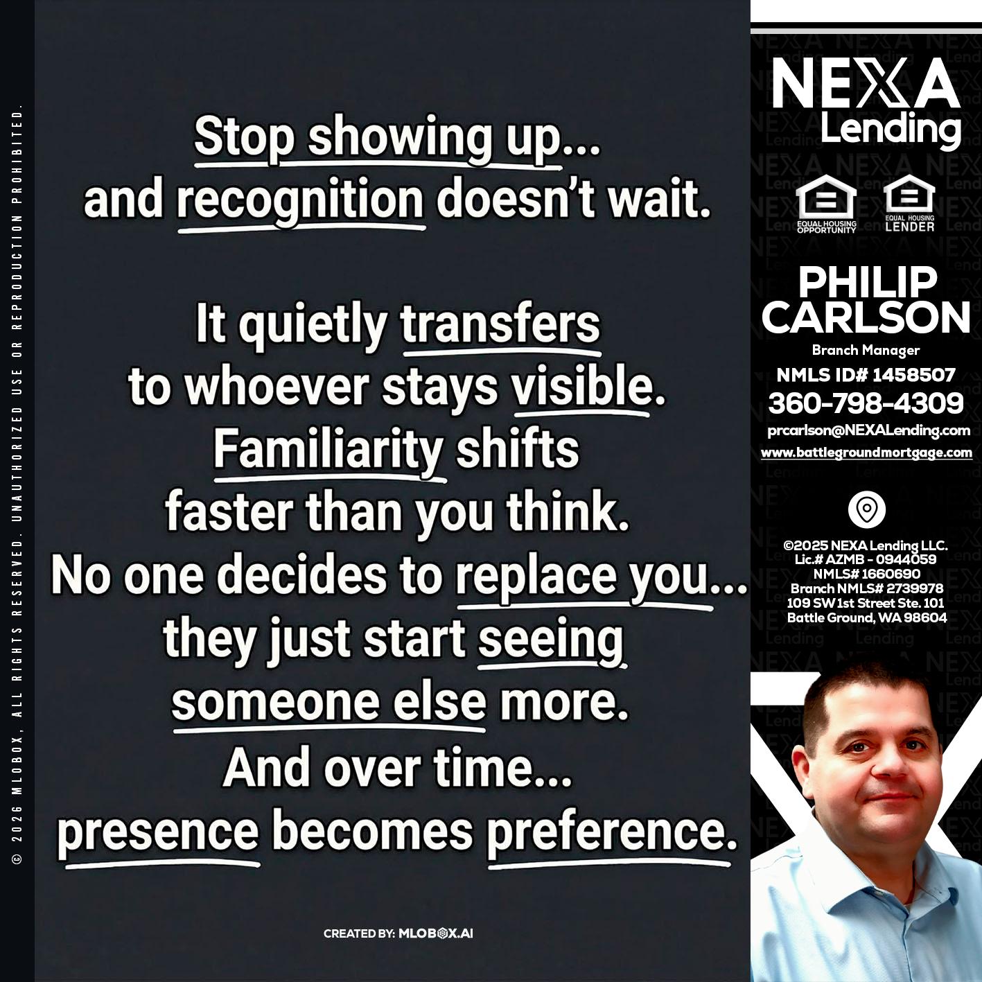 STOP SHOWING - Philip Carlson -Branch Manager