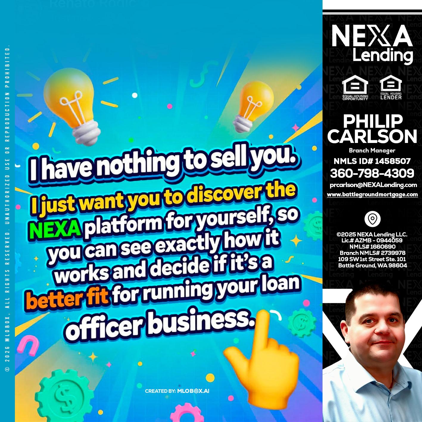 I HAVE NOTHING - Philip Carlson -Branch Manager