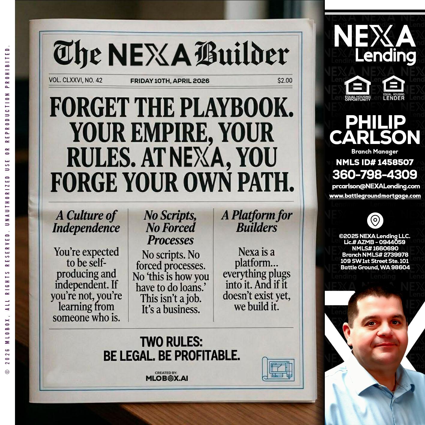 THE NEXA BUILDER - Philip Carlson -Branch Manager