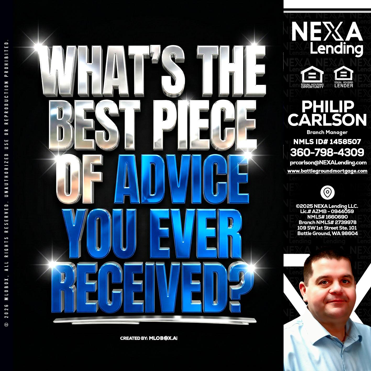 WHATS THE BEST - Philip Carlson -Branch Manager