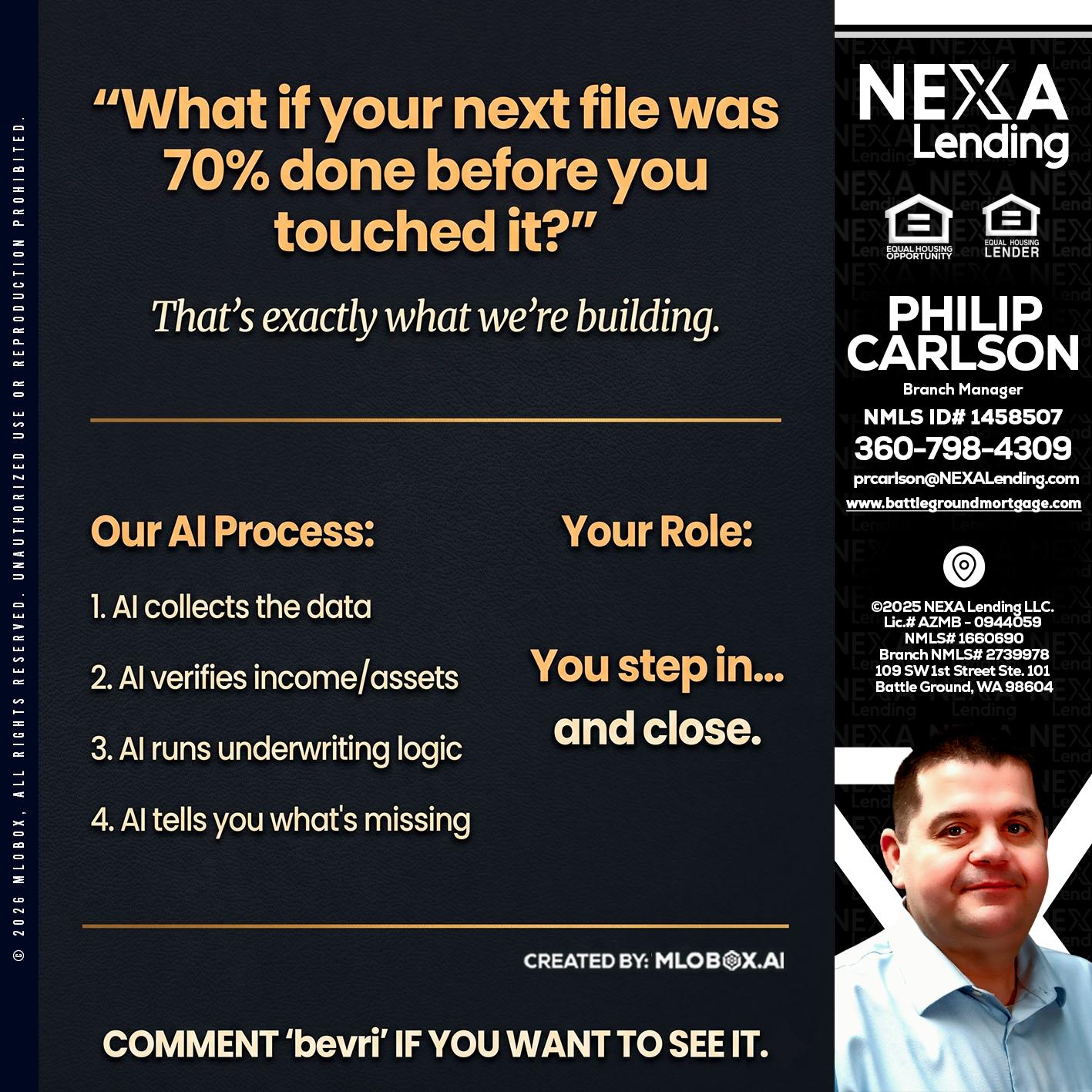 WHAT IF YOUR - Philip Carlson -Branch Manager