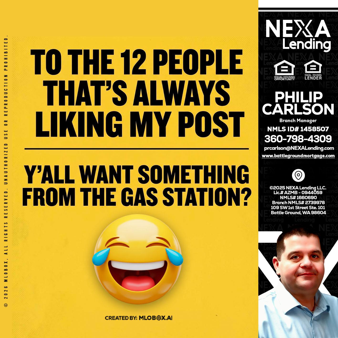 TO THE 12 PEOPLE - Philip Carlson -Branch Manager