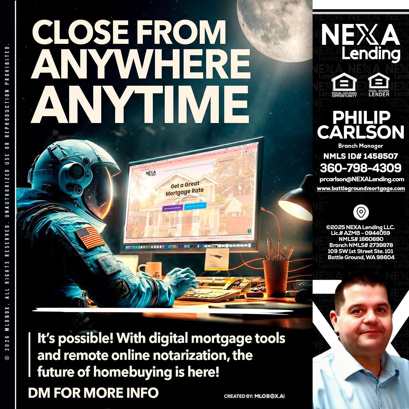 CLOSE FROM - Philip Carlson -Branch Manager