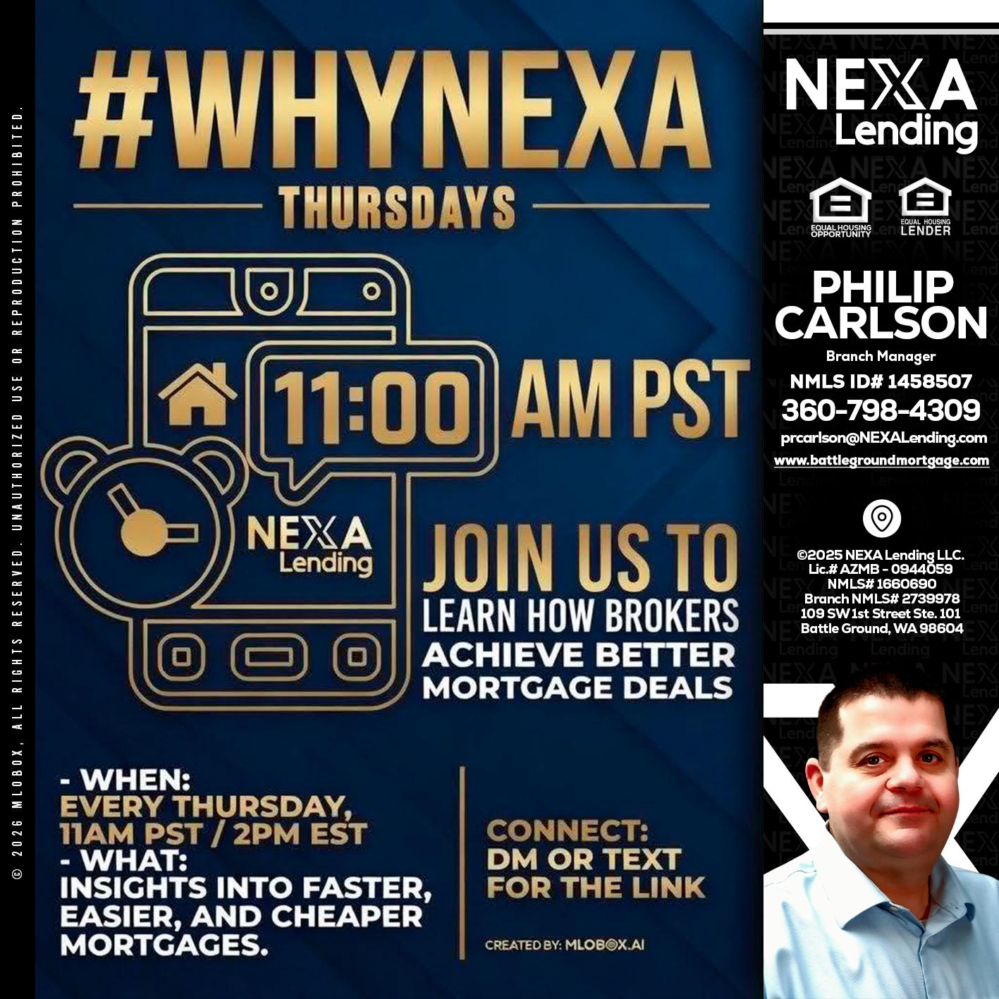 WHY NEXA THURDAYS - Philip Carlson -Branch Manager