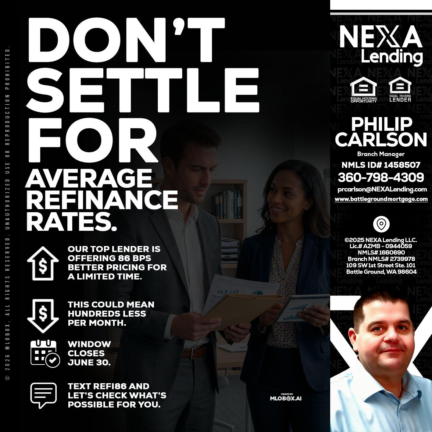 dont settle - Philip Carlson -Branch Manager
