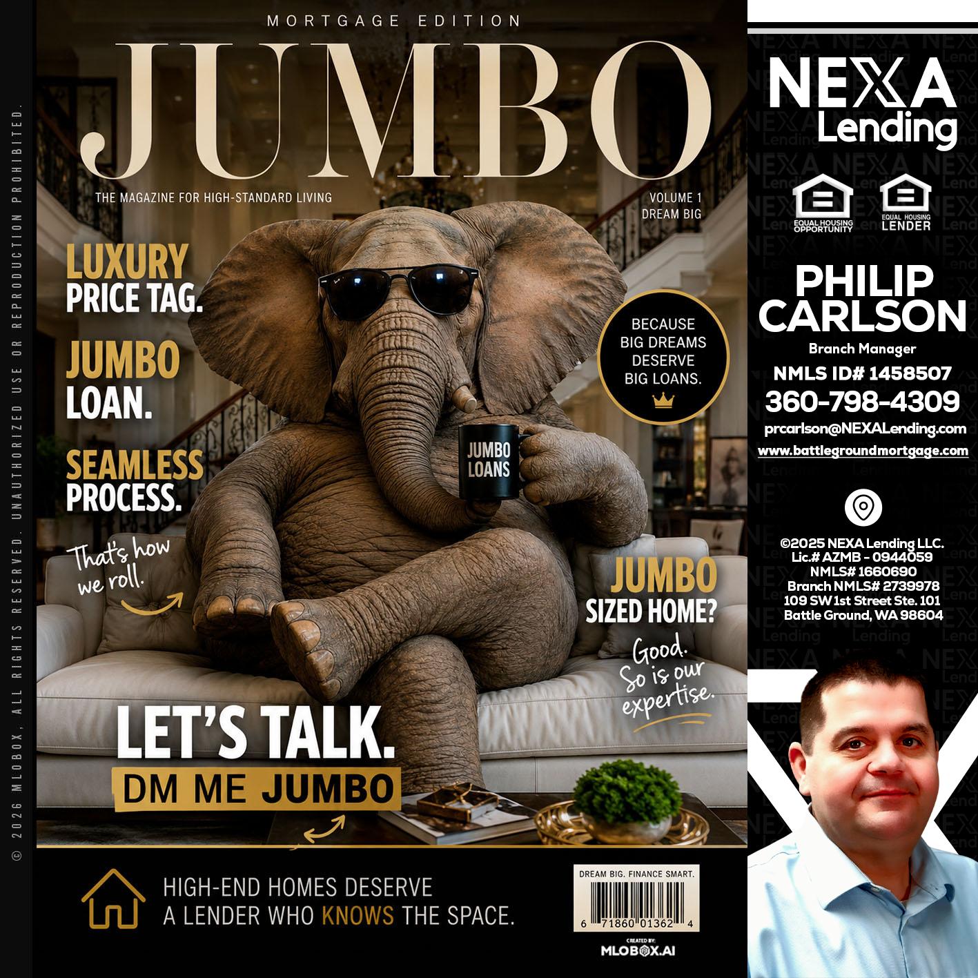 JUMBO LOANS - Philip Carlson -Branch Manager