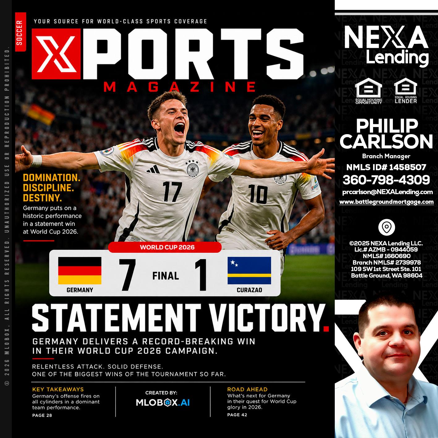 GERMANY VS CURASSAO (7-1) - Philip Carlson -Branch Manager