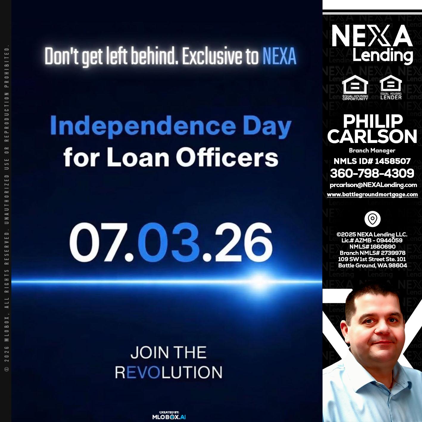 INDEPENDENCE DAY - Philip Carlson -Branch Manager