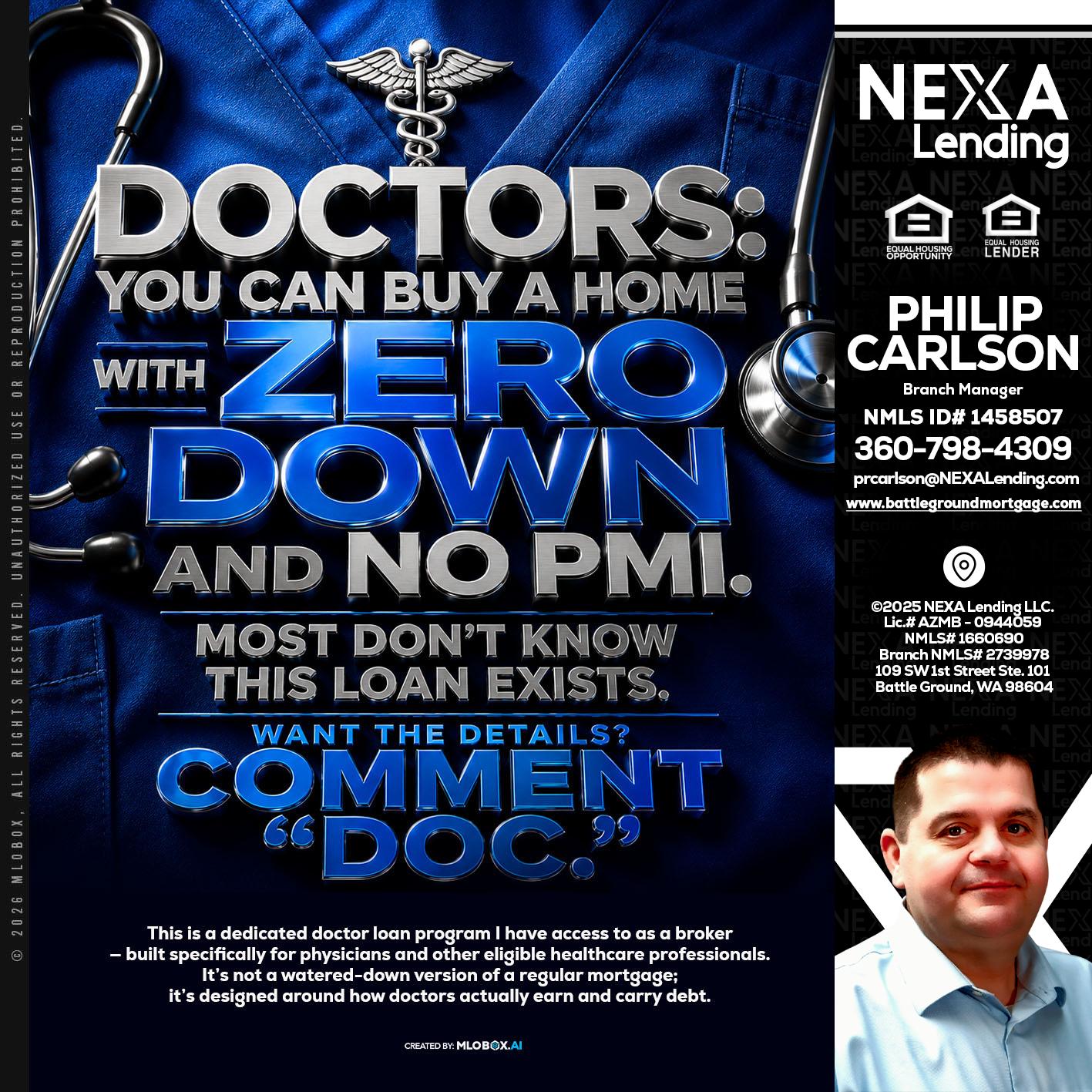 DOCTORS YOU CAN BUY - Philip Carlson -Branch Manager