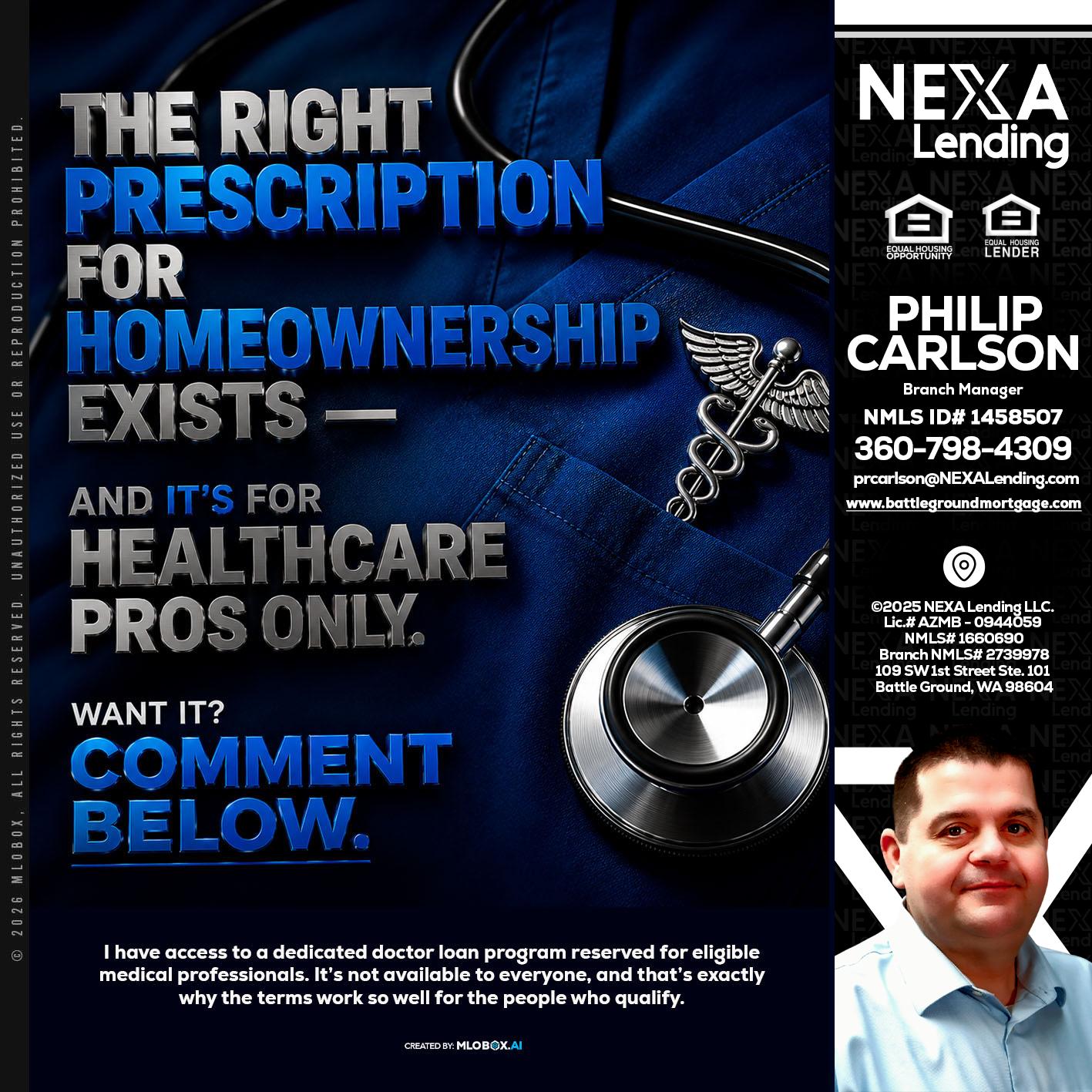 THE RIGHT PRESCRIPTION - Philip Carlson -Branch Manager