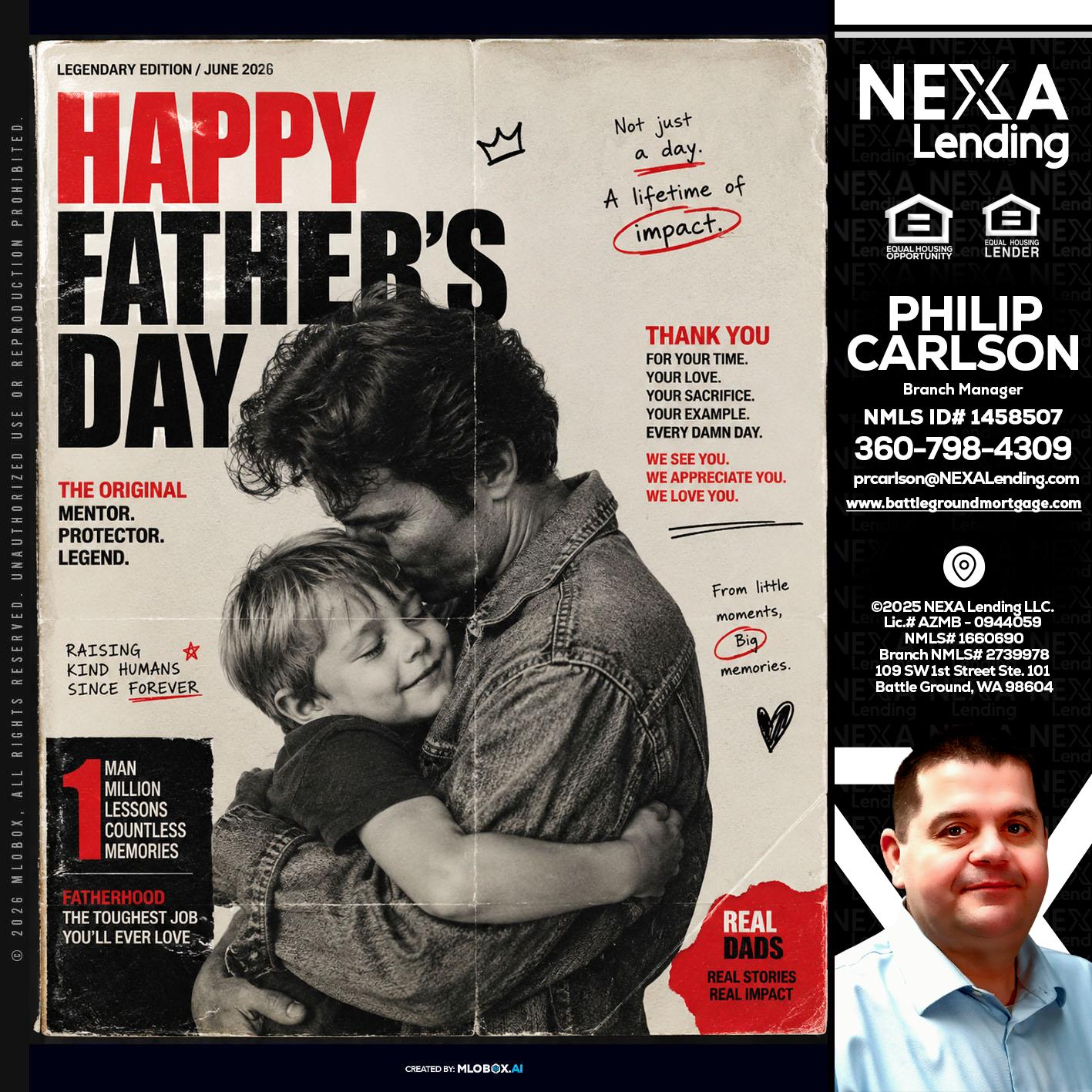 HAPPY FATHERS DAY - Philip Carlson -Branch Manager