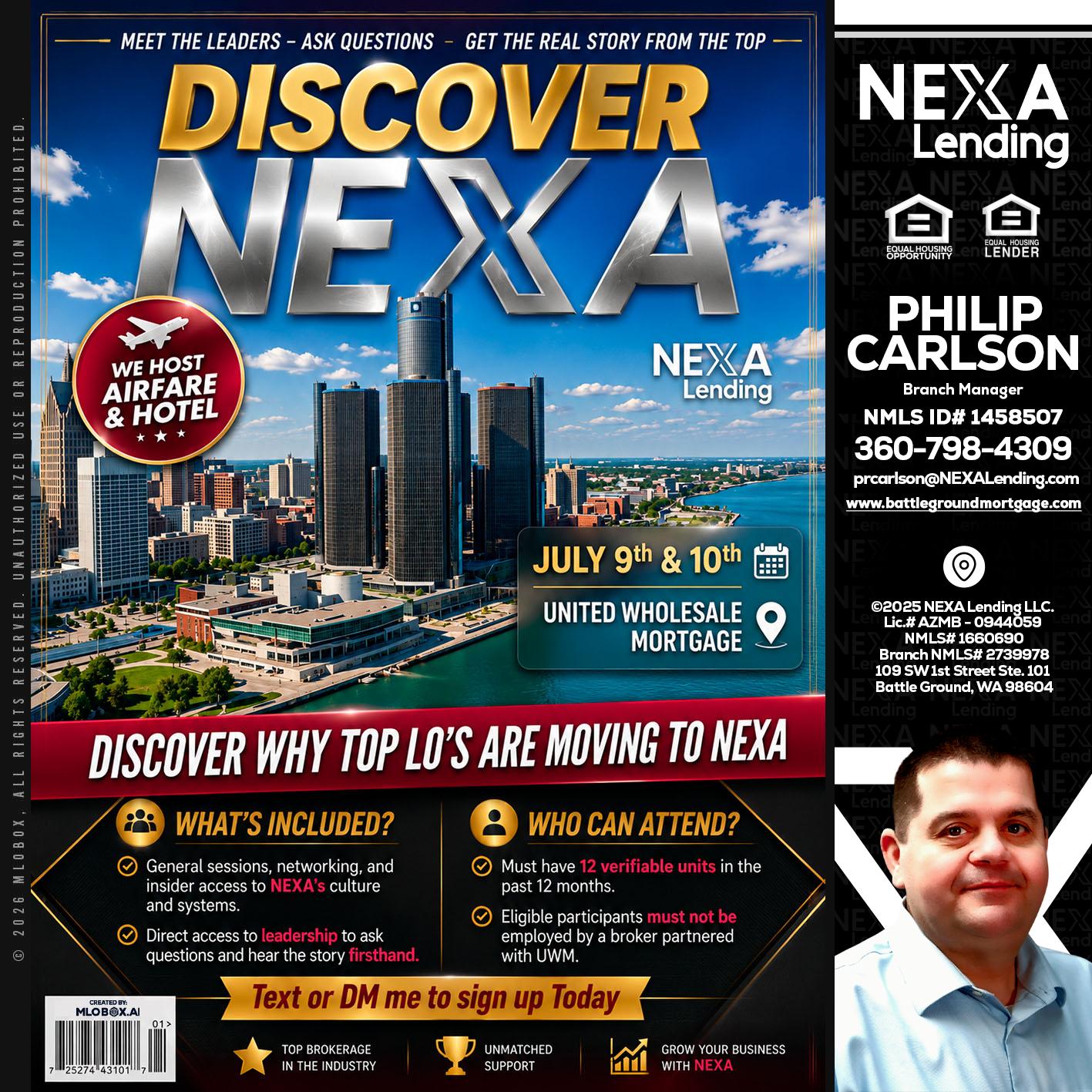 DISCOVER NEXA - Philip Carlson -Branch Manager