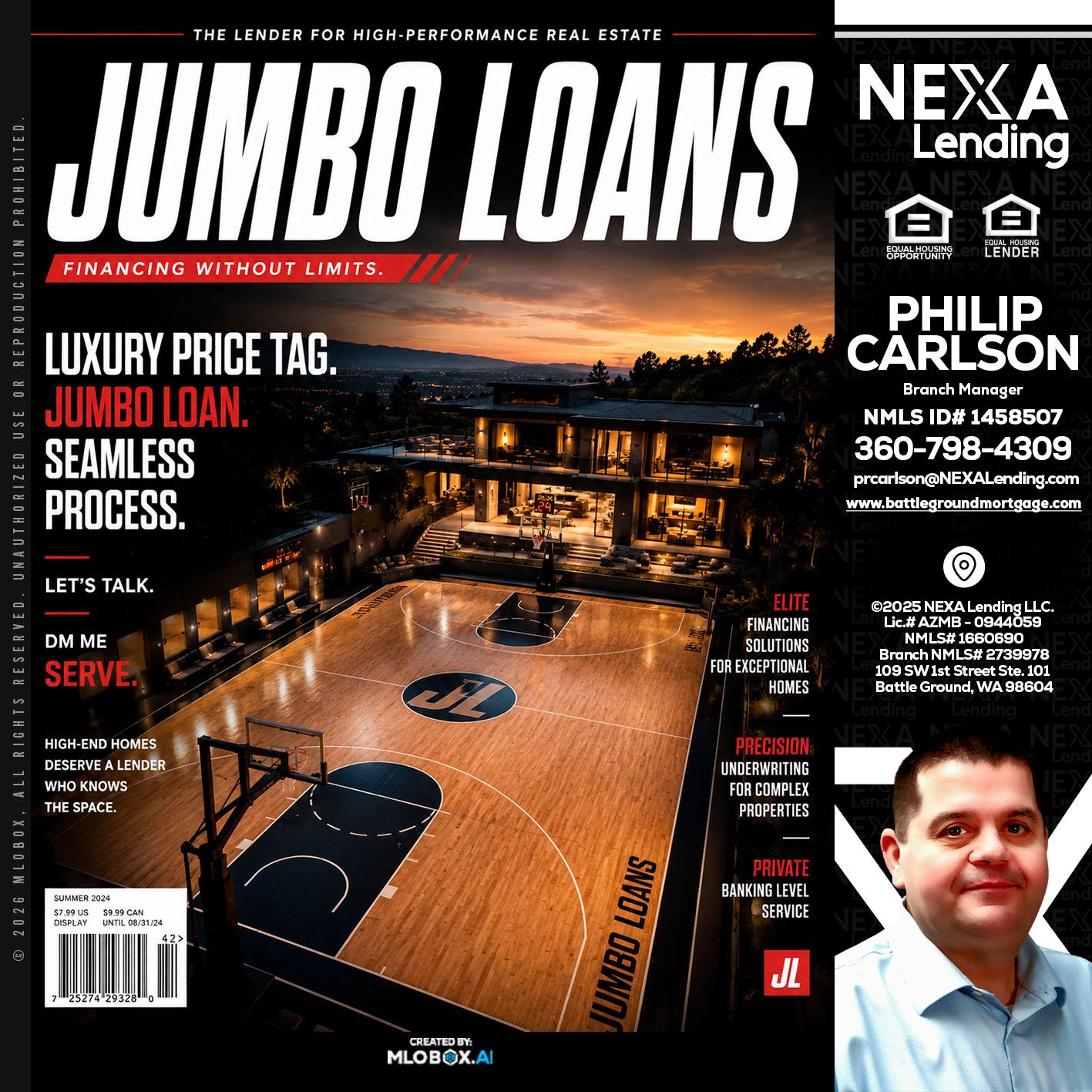 JUMBO LOANS - Philip Carlson -Branch Manager