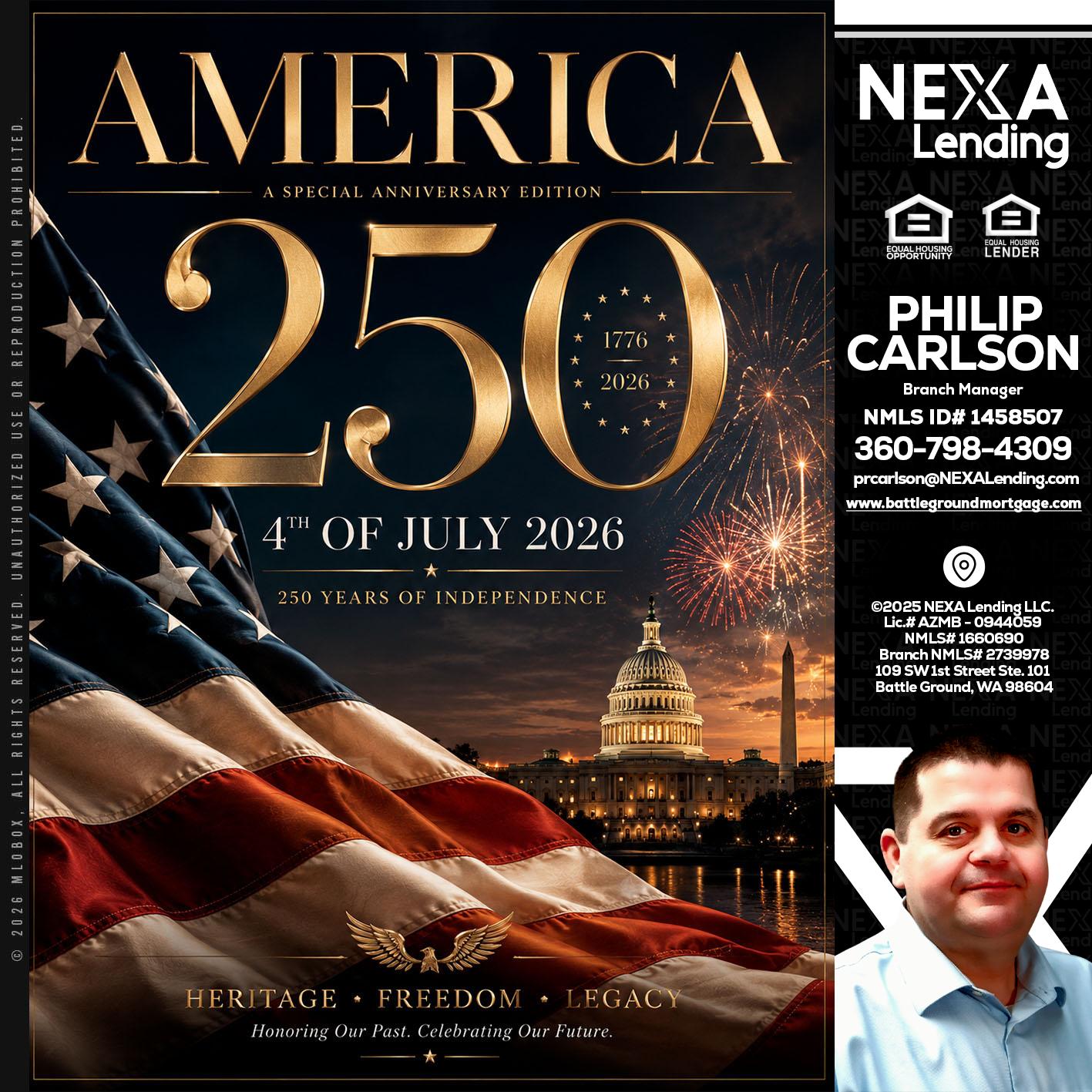 AMERICA 250 TH - Philip Carlson -Branch Manager