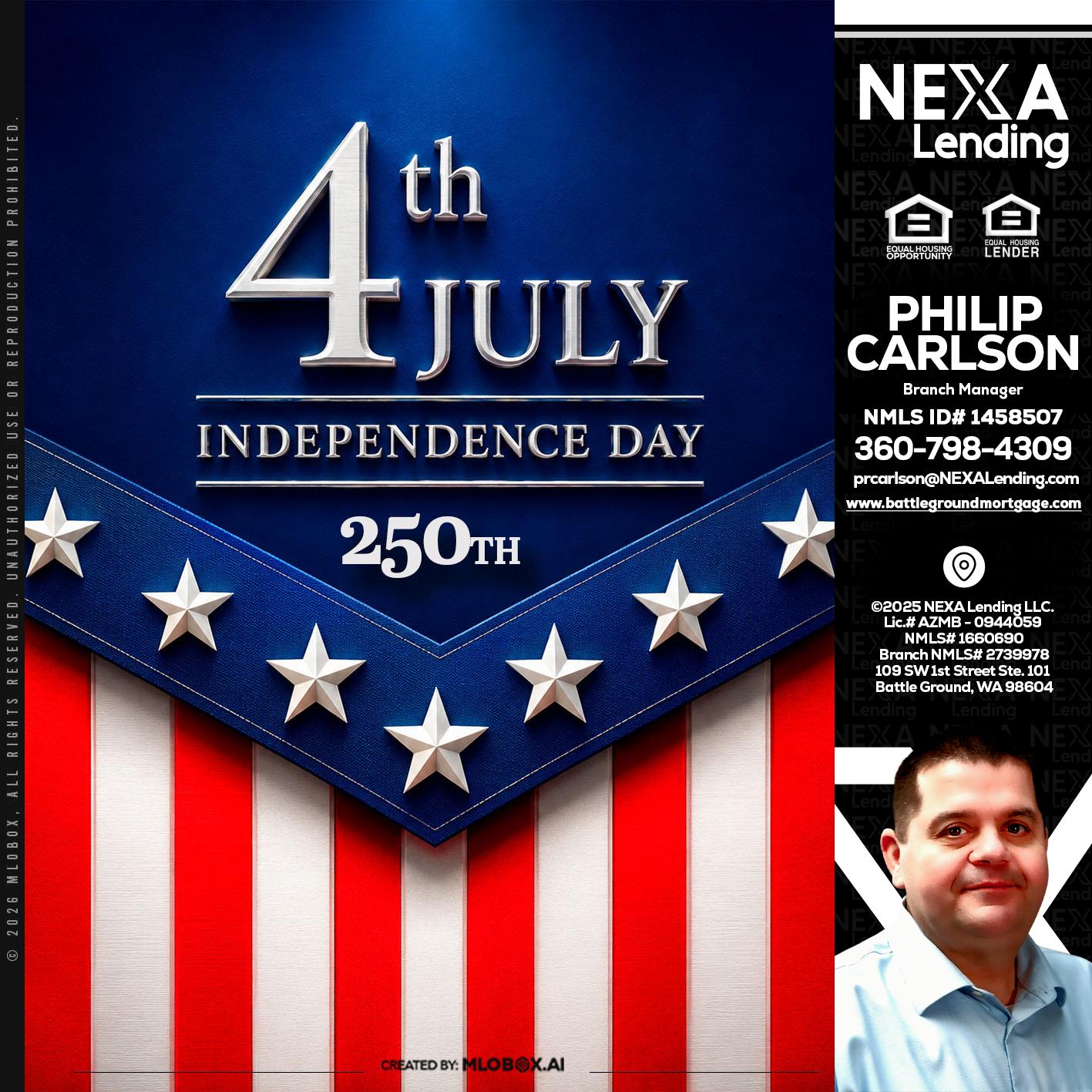 4th of july - Philip Carlson -Branch Manager