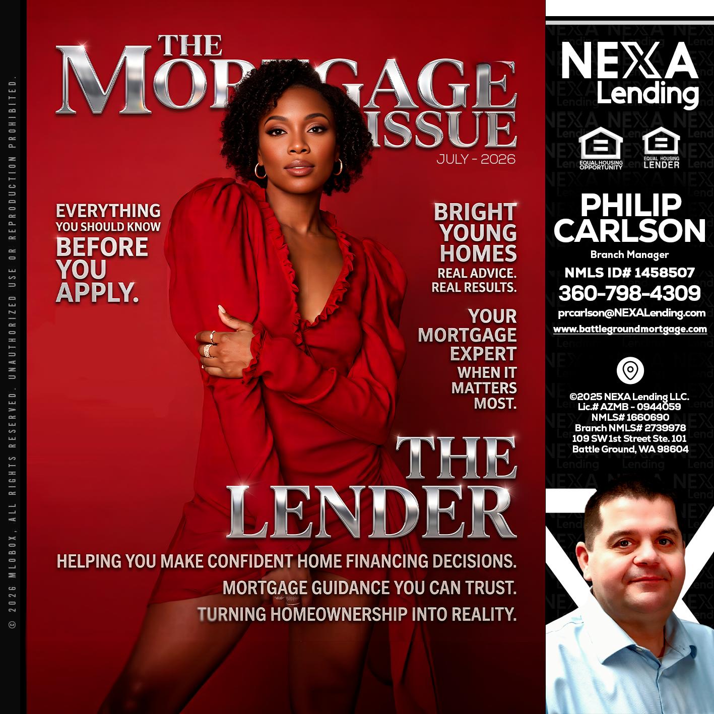 THE MORTGAGE ISSUE JULY - Philip Carlson -Branch Manager