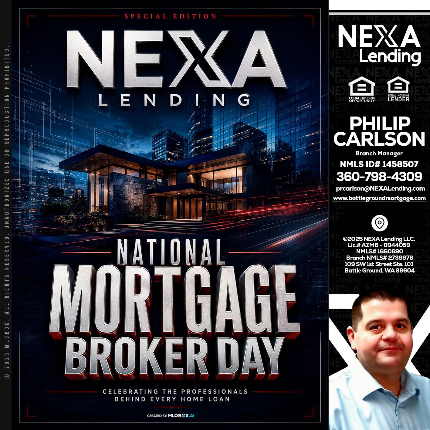 NATIONAL MORTGAGE BROKER DAY - Philip Carlson -Branch Manager
