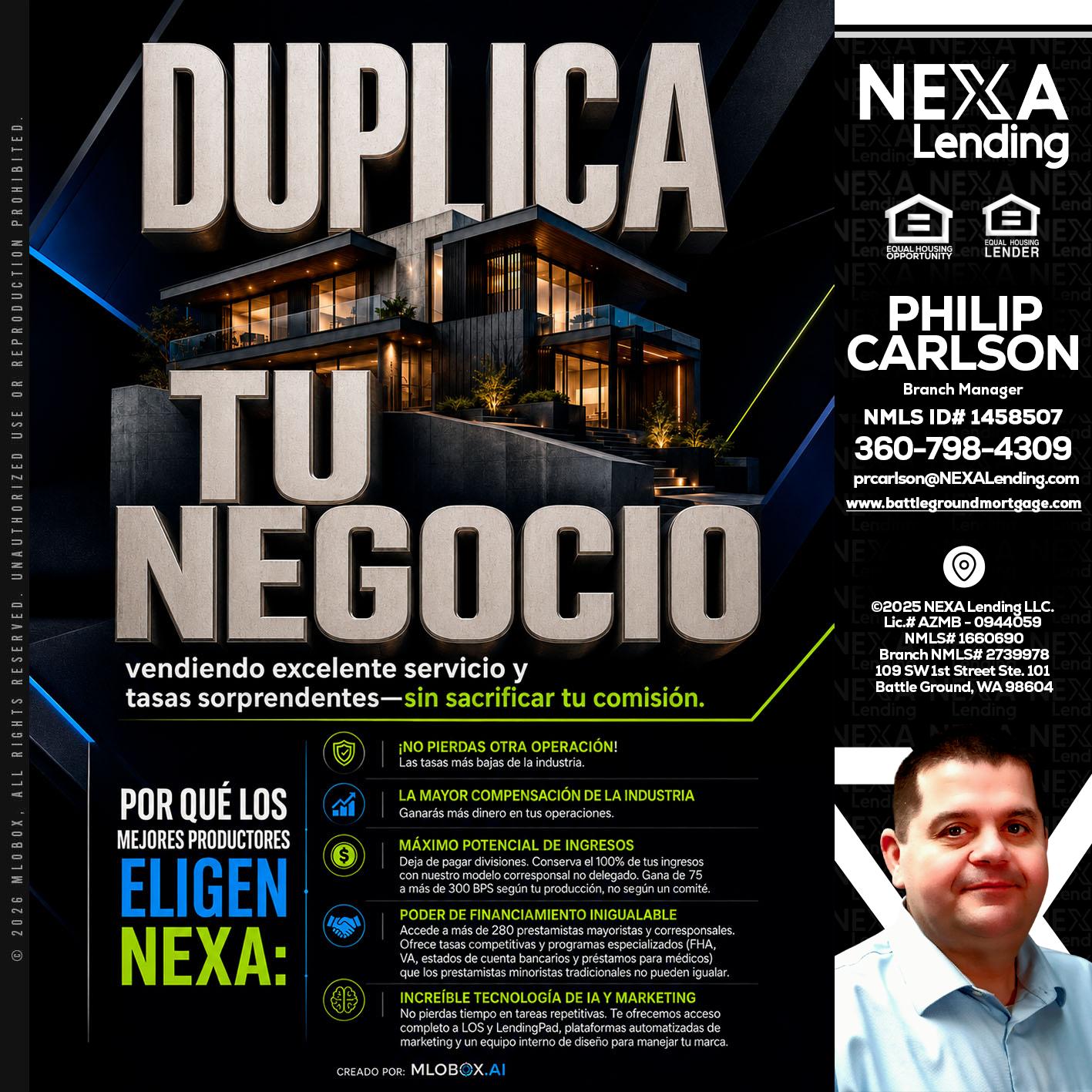 DUPLICA TU NEGOCIO - Philip Carlson -Branch Manager