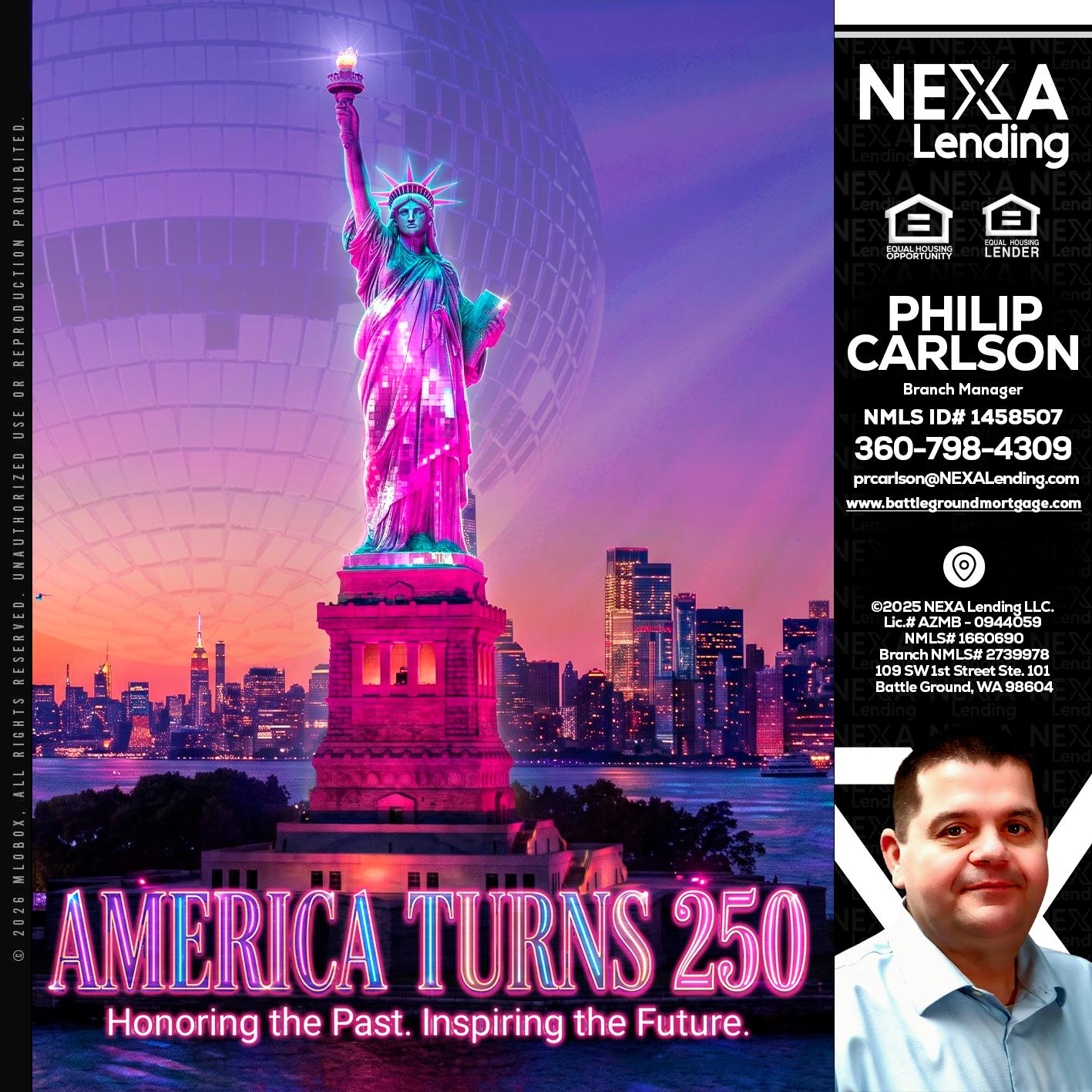 AMERICA TURNS 250 - Philip Carlson -Branch Manager