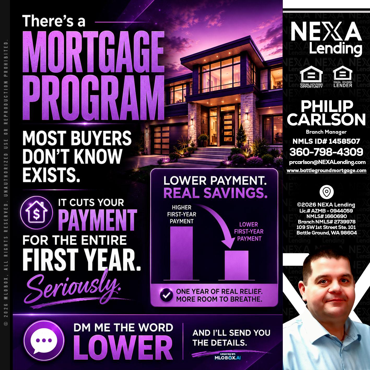 MORTGAGE PROGRAM - Philip Carlson -Branch Manager