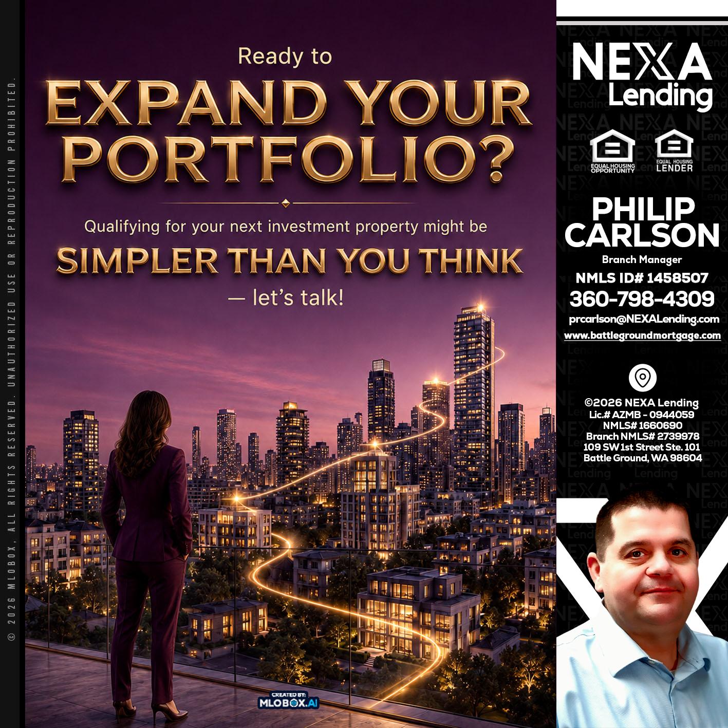 EXPAND YOUR PORTFOLIO - Philip Carlson -Branch Manager