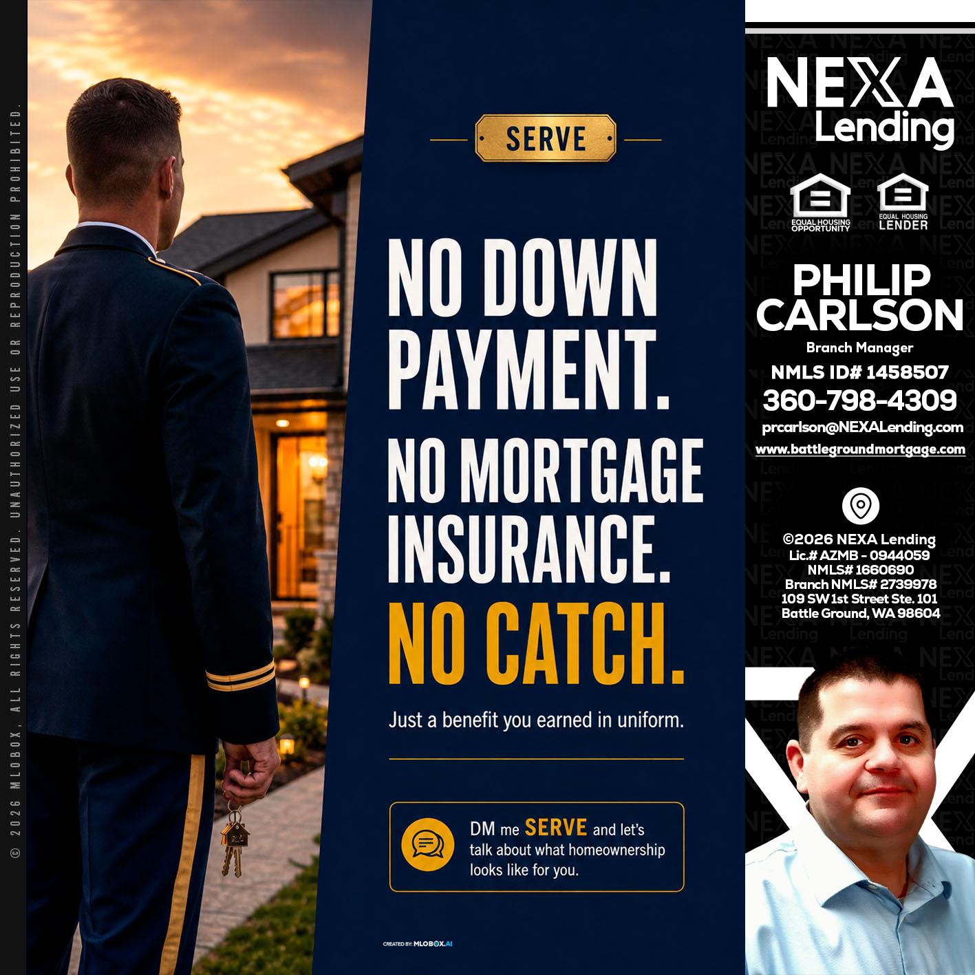NO DOWN PAYMENT - Philip Carlson -Branch Manager