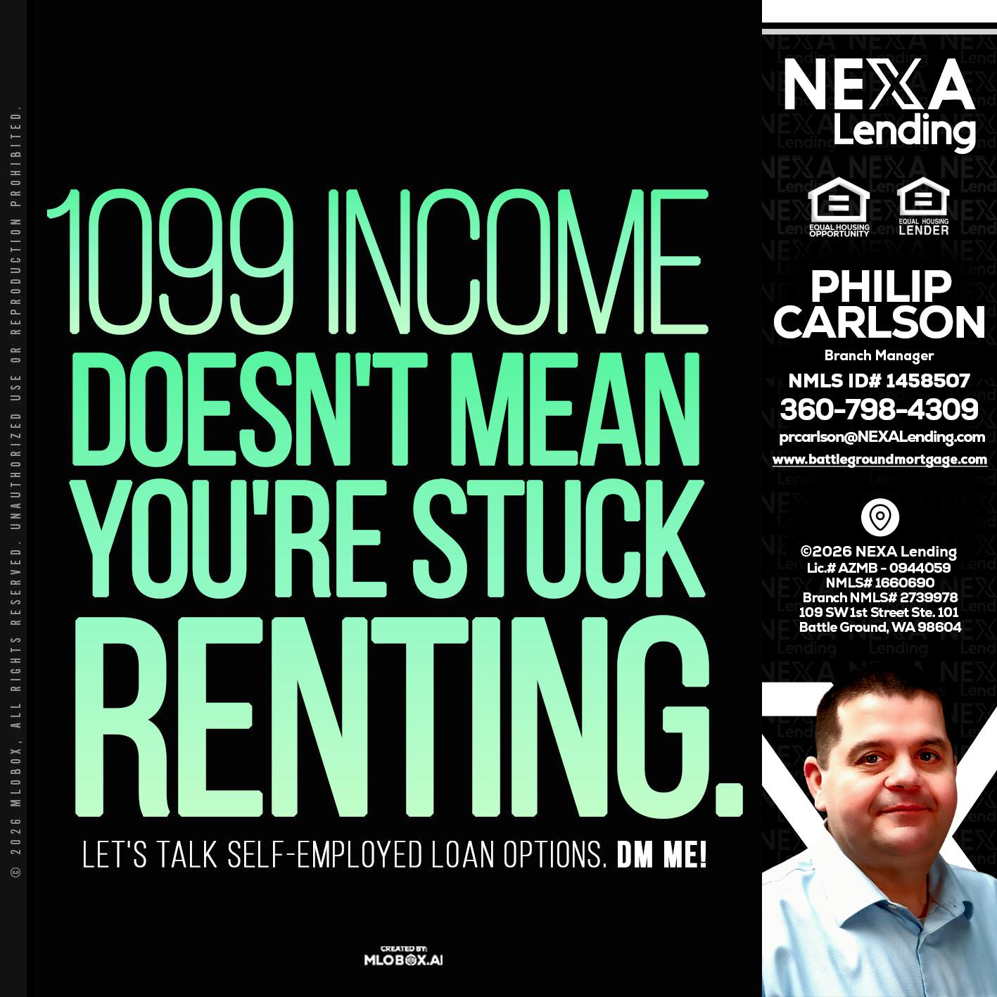 1099 income - Philip Carlson -Branch Manager