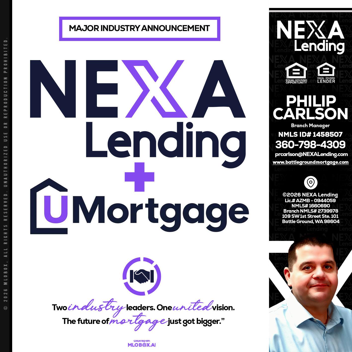 NEXA LENDING U MORTGAGE - Philip Carlson -Branch Manager