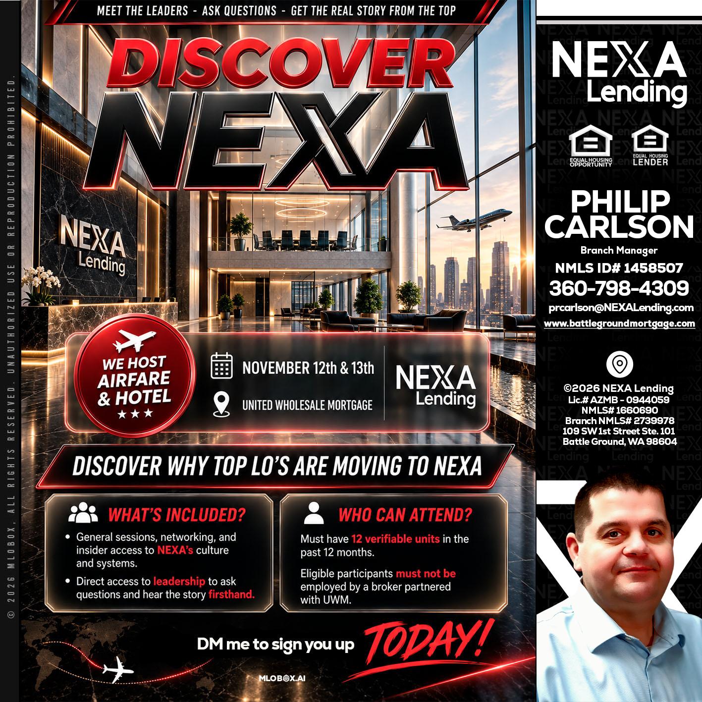 DISCOVER NEXA - Philip Carlson -Branch Manager