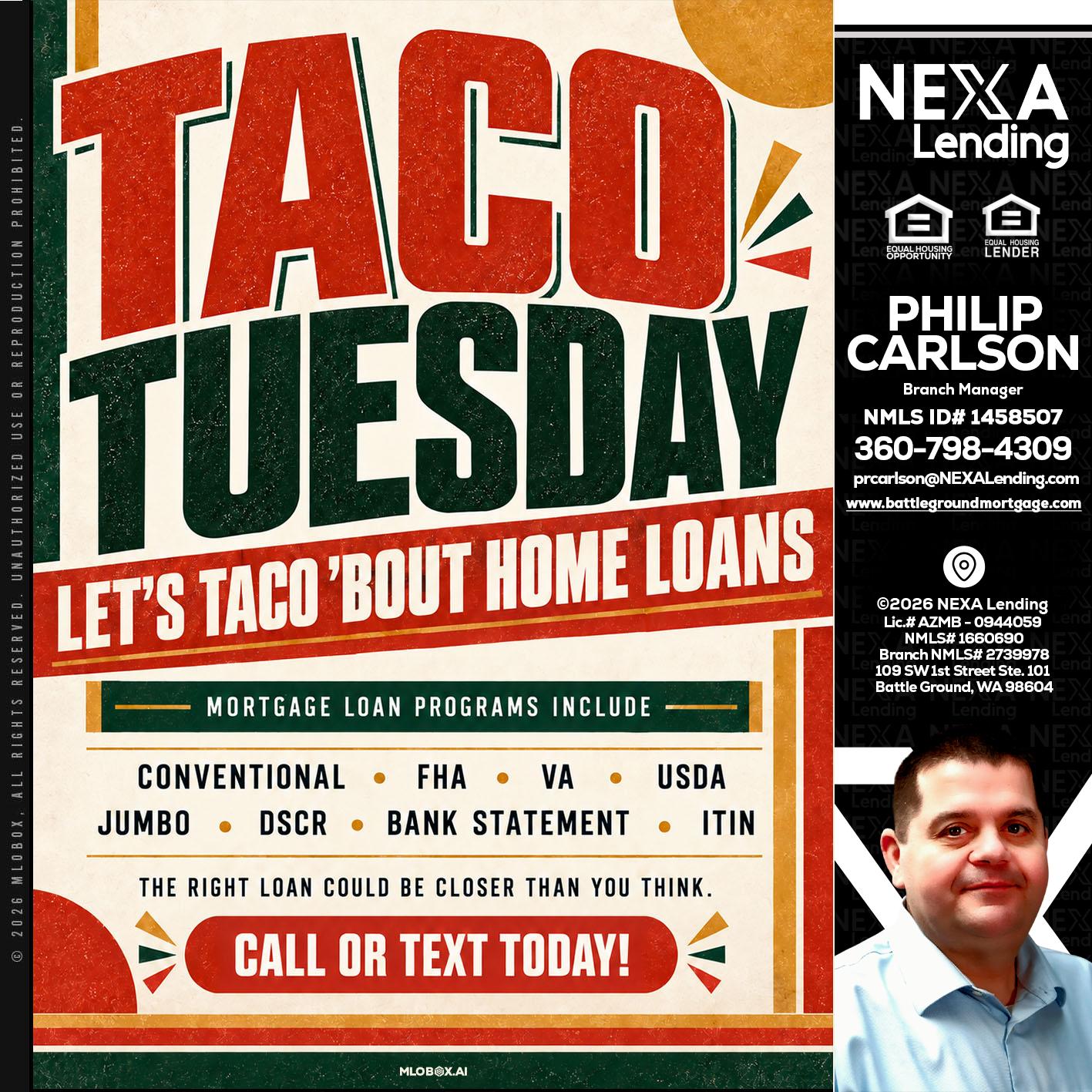 TACO TUESDAY - Philip Carlson -Branch Manager