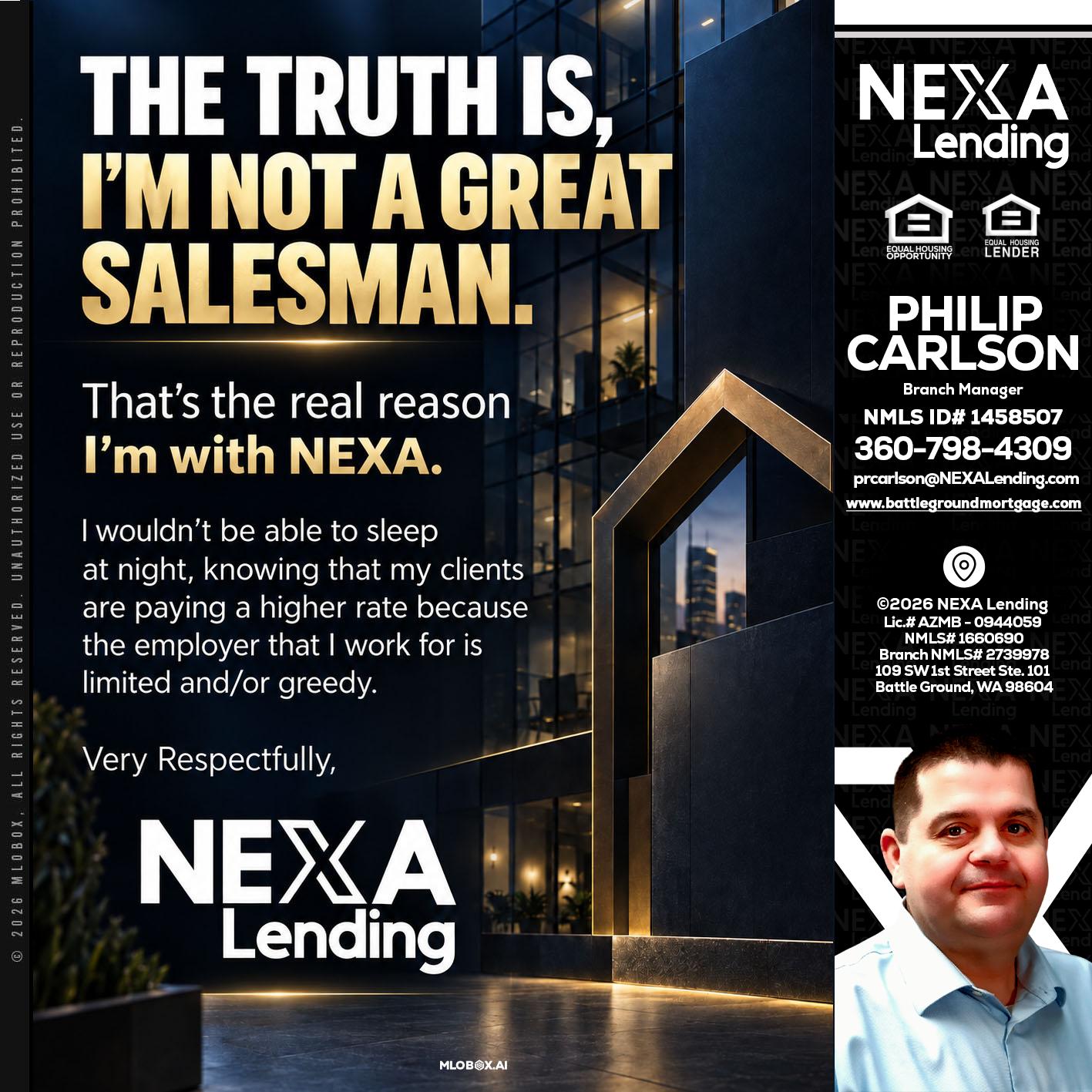 THE TRUTH IS - Philip Carlson -Branch Manager