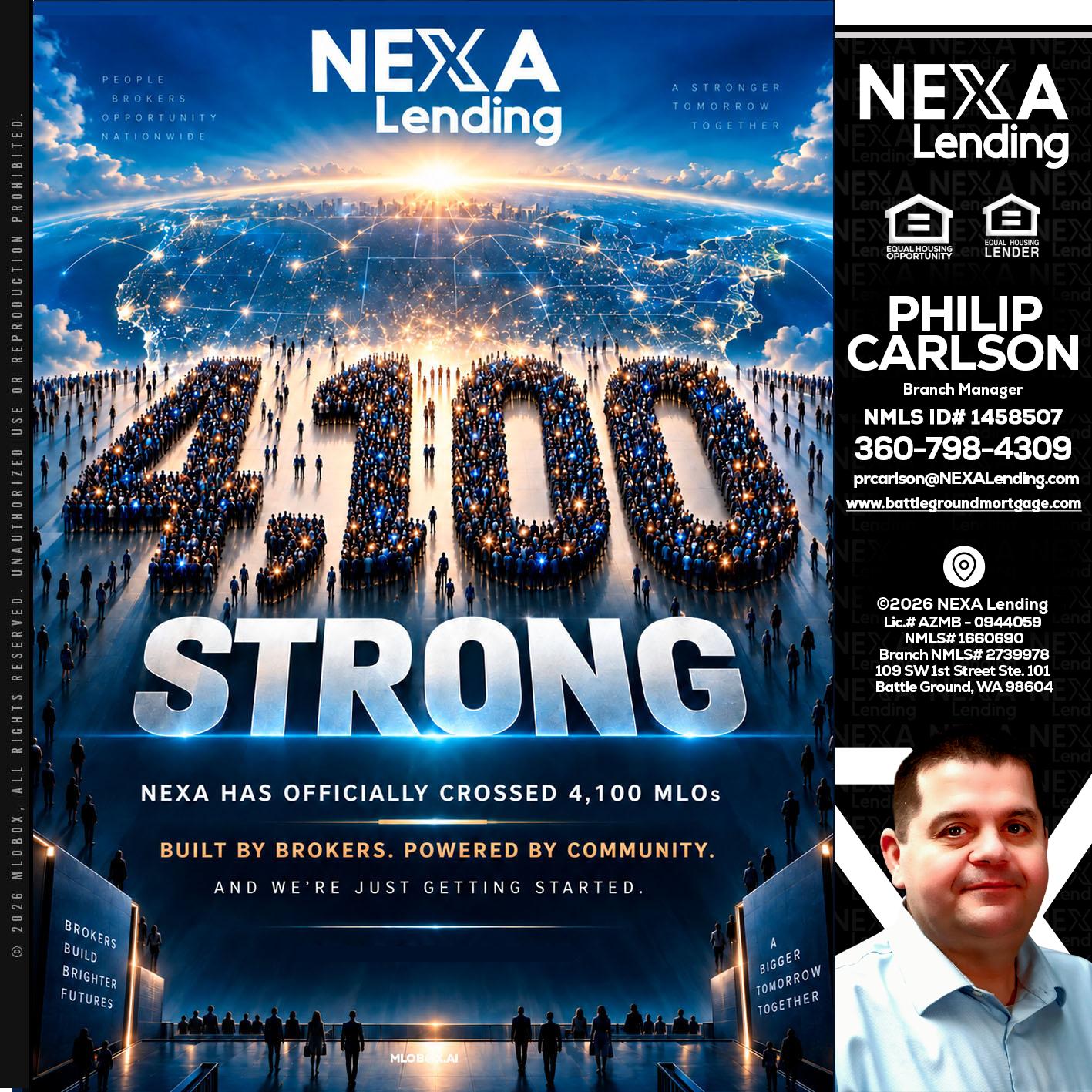 4,100 MLOs - Philip Carlson -Branch Manager