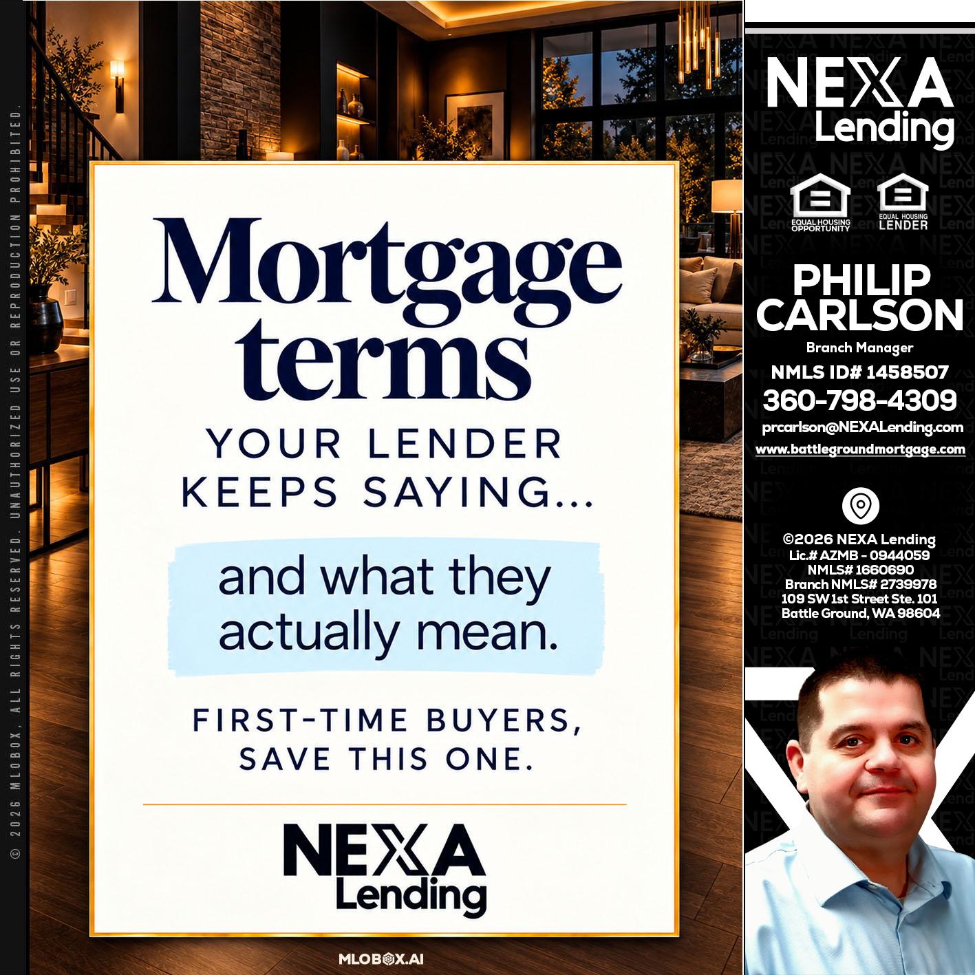 mortgage terms - Philip Carlson -Branch Manager