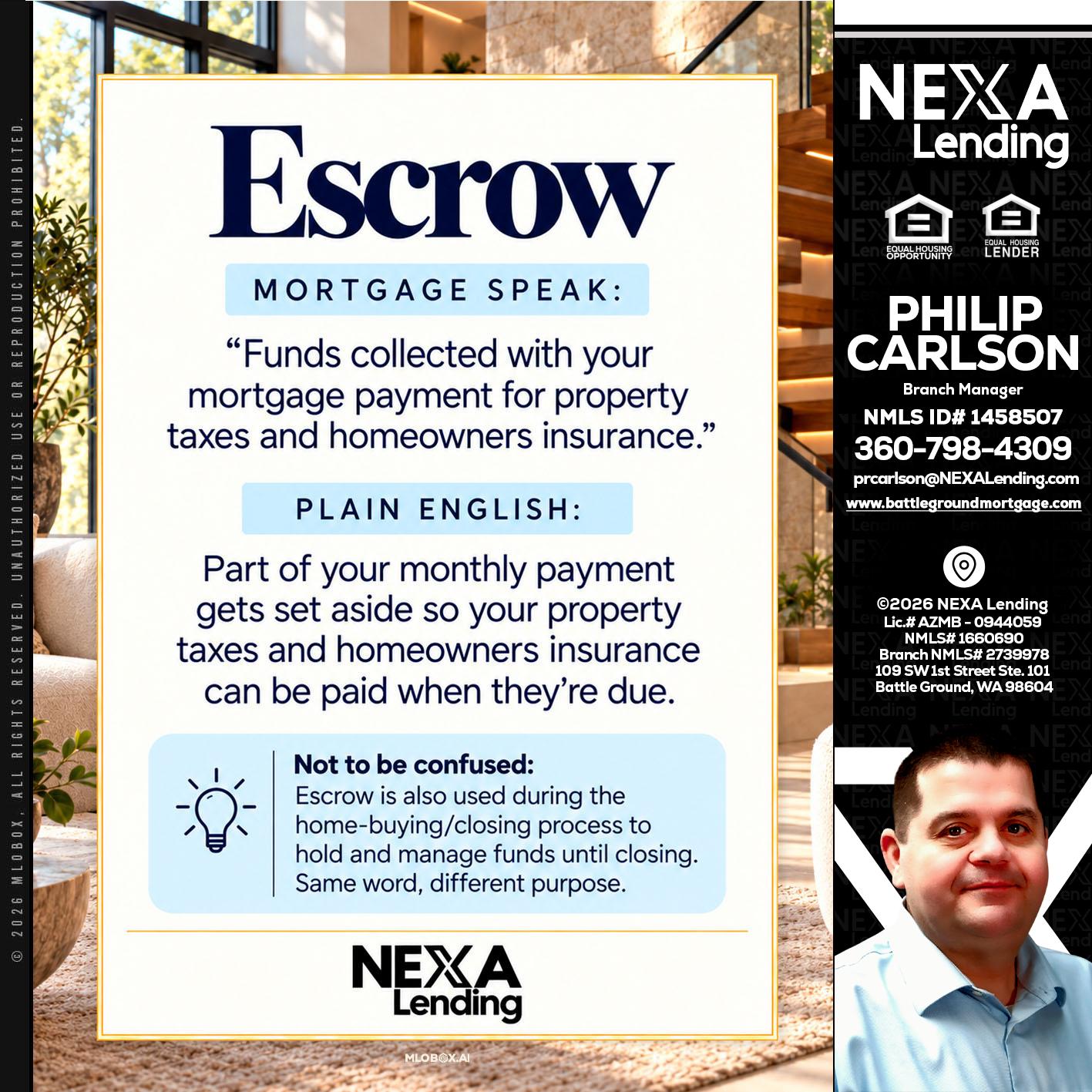 ESCROW - Philip Carlson -Branch Manager